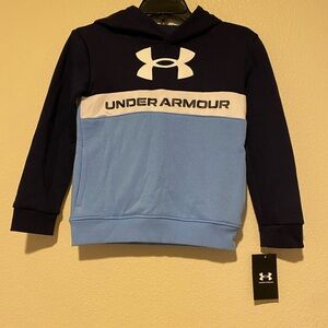 Under Armour Kids' Navy and Light Blue Hoodie Size 7